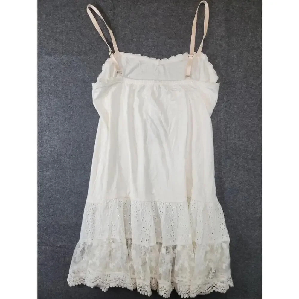 Kids Girls Matilda Jane White Dress Lace Crochet Trim Flared Soft Sz M NWT